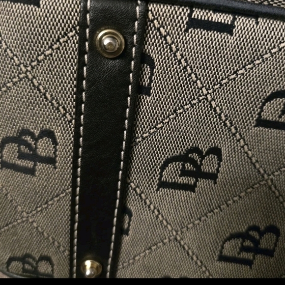 Dooney & Bourke 1975 Signature Satchel Shoulder Bag Designer Black/Gray DB134V - Picture 14 of 16